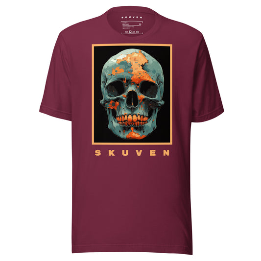 Blue & Orange Cracked Skull Tee