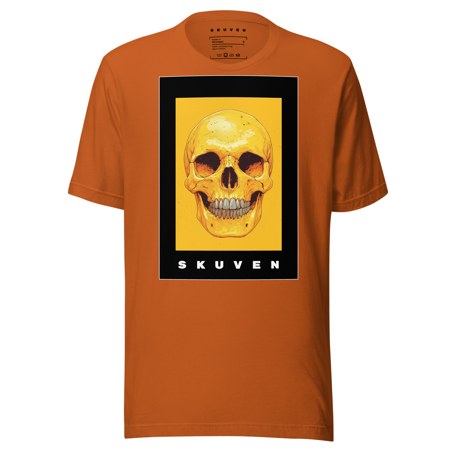 Yellow Art Smiling Skull Tee Autumn